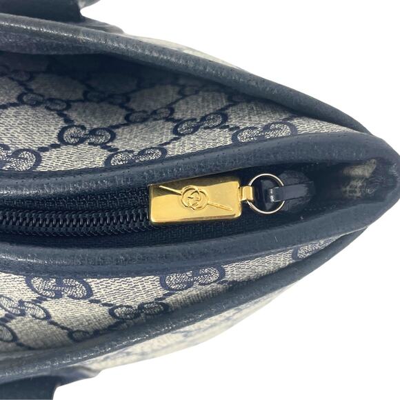 Gucci Bag Shoulder Tote Purse GG Guccissima Monogram Black Grey Leather Canvas - Picture 8 of 11